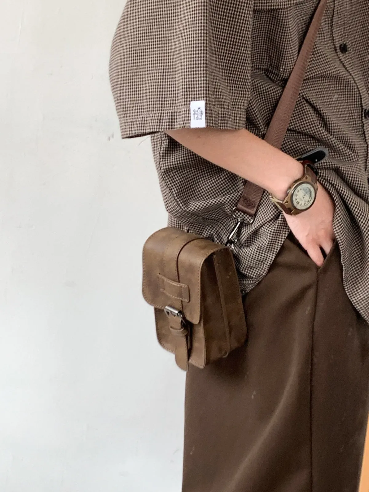 MV Japanese Retro Small Leather Waist Bag