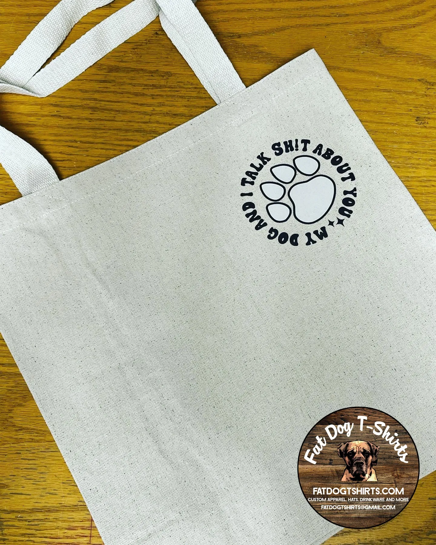 MY DOG AND I TALK CANVAS BAG-CANVAS TOTE