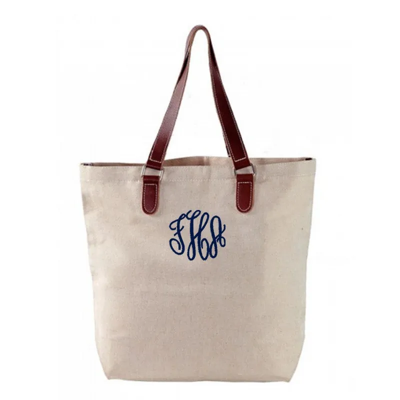 Natural Jute Canvas Tote Bag
