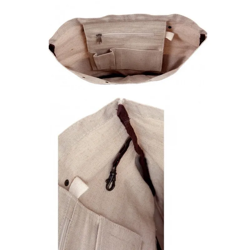 Natural Jute Canvas Tote Bag
