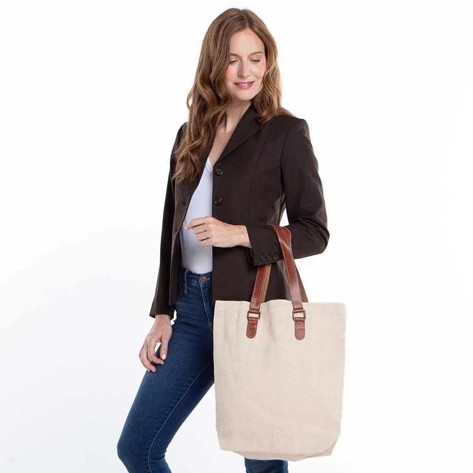 Natural Jute Canvas Tote Bag
