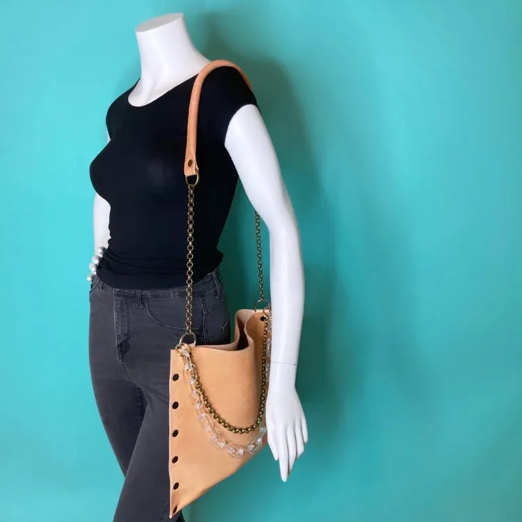 Natural Leather "Jenn" Crossbody bag