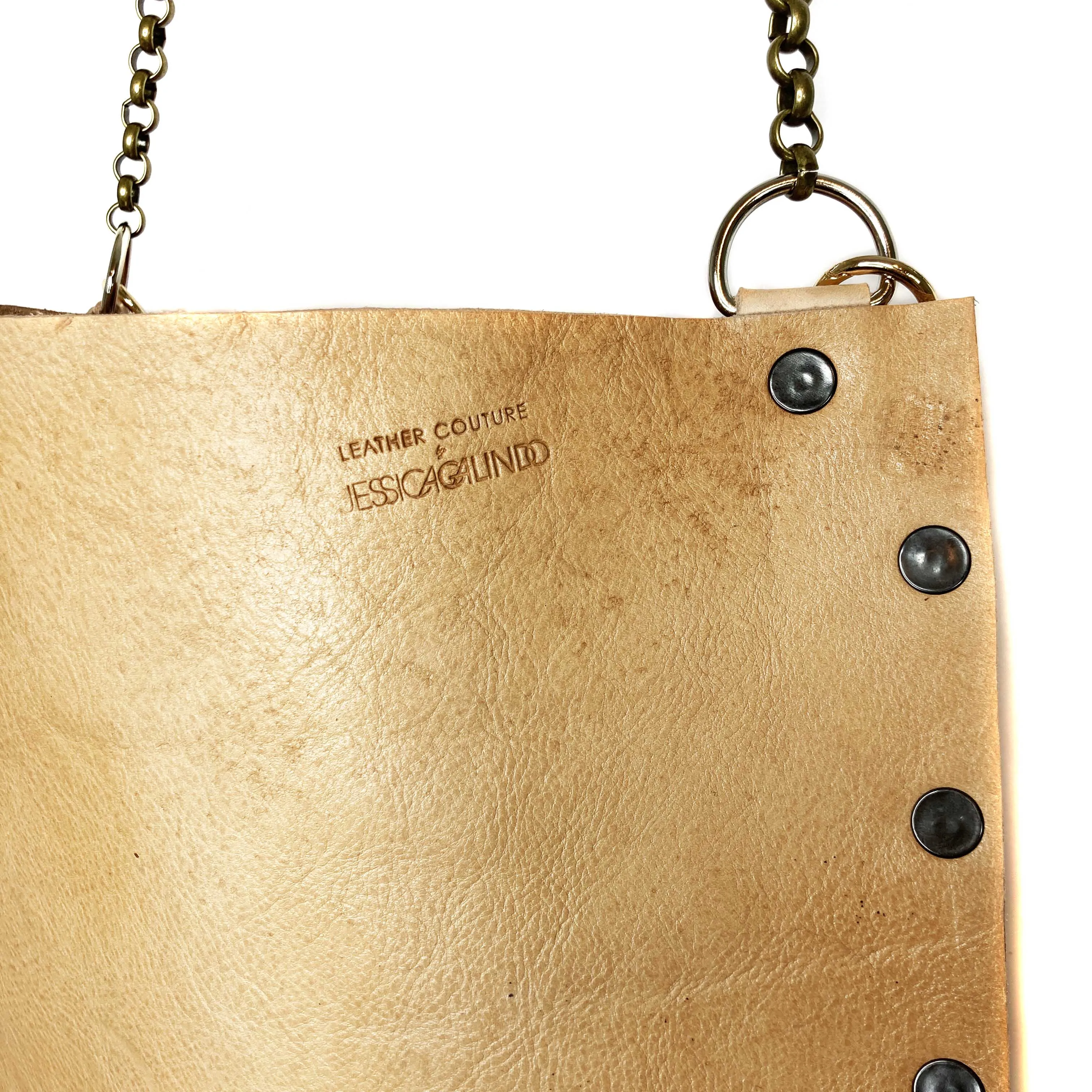 Natural Leather "Jenn" Crossbody bag