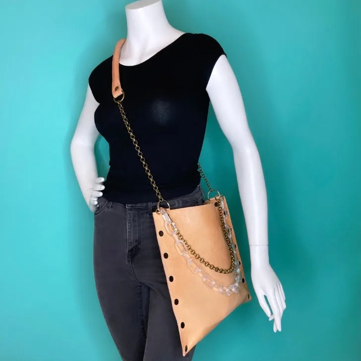 Natural Leather "Jenn" Crossbody bag