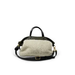 Natural Shearling Olive Petite Lizard Devon Holdall