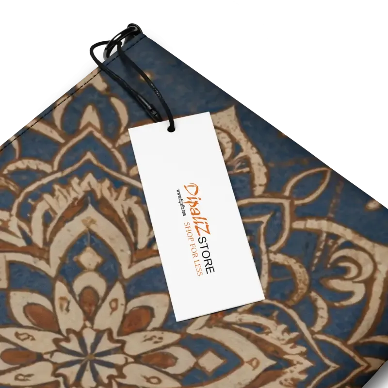 Navy Blue Mandal Pattern Crossbody Bag