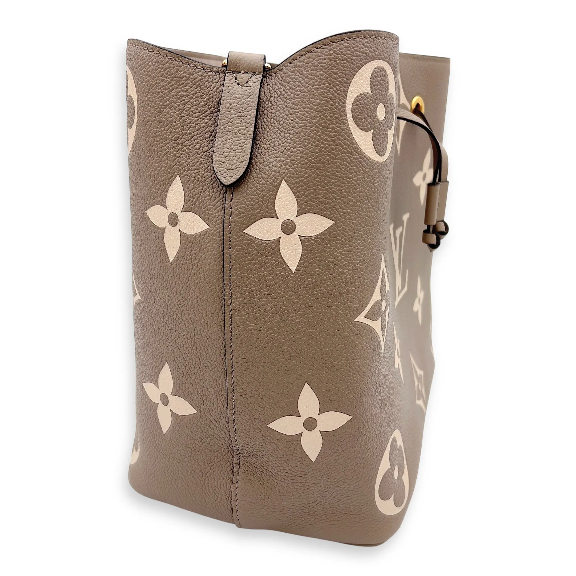 NeoNoe Bucket Bag Beige in Empreinte Leather, Gold hardware