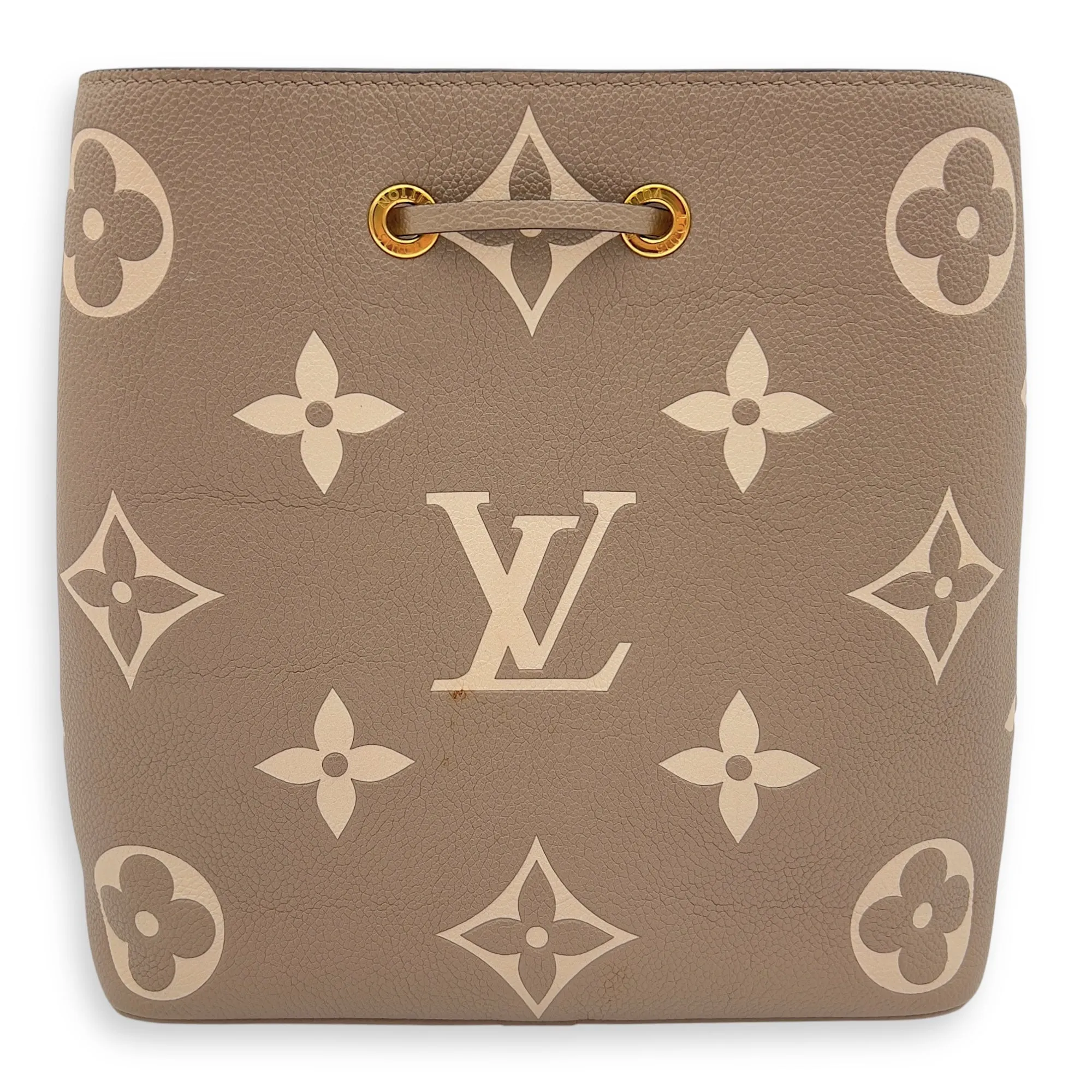 NeoNoe Bucket Bag Beige in Empreinte Leather, Gold hardware