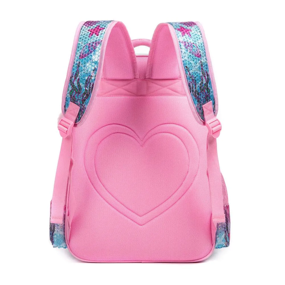 (NET) Little Mermaid Backpack For Girls Set Of 3 Pcs