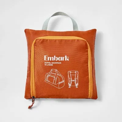 New - 70L Packable Duffel Bag Brown - Embark️