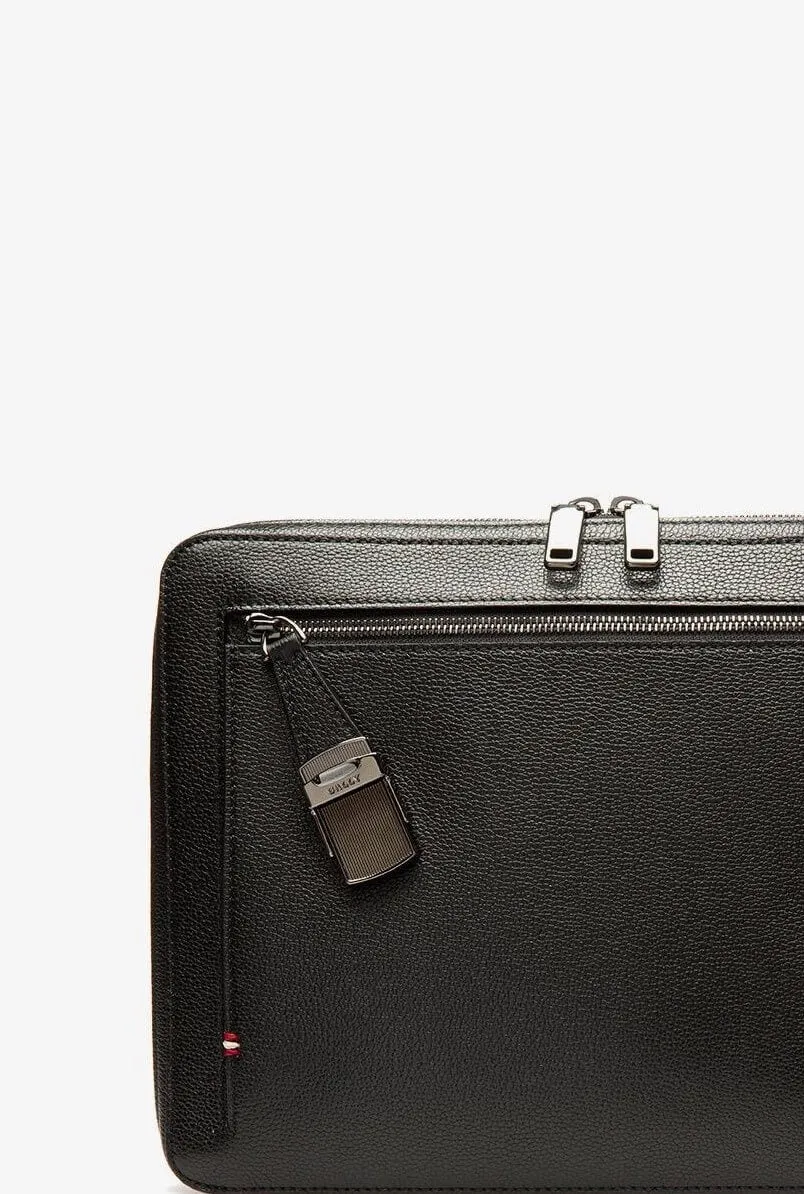 NEW Bally Gabher Men's 6230945 Black Leather Handbag MSRP $990
