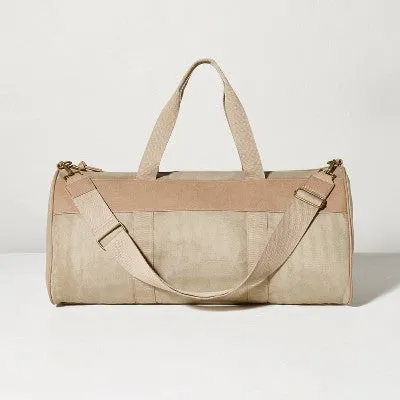 New - Canvas Travel Duffel Bag Khaki - Hearth & Hand with Magnolia
