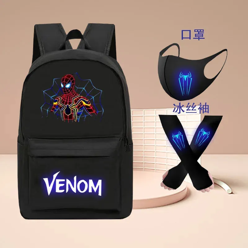New Marvel Spider-Man Elementary School Student Large Capacity Leisure Backpack – Three-Piece Set