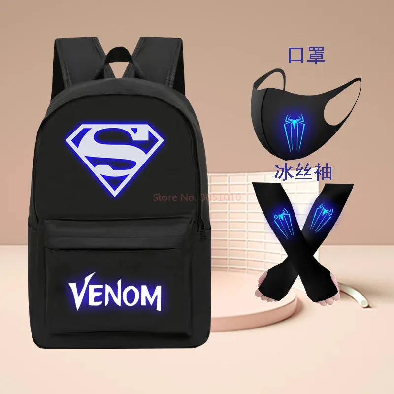 New Marvel Spider-Man Elementary School Student Large Capacity Leisure Backpack – Three-Piece Set