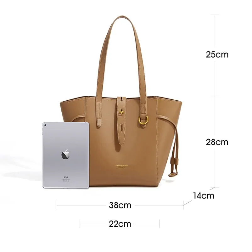 Niamh Elegant Trapezoid Belted Bucket Totes