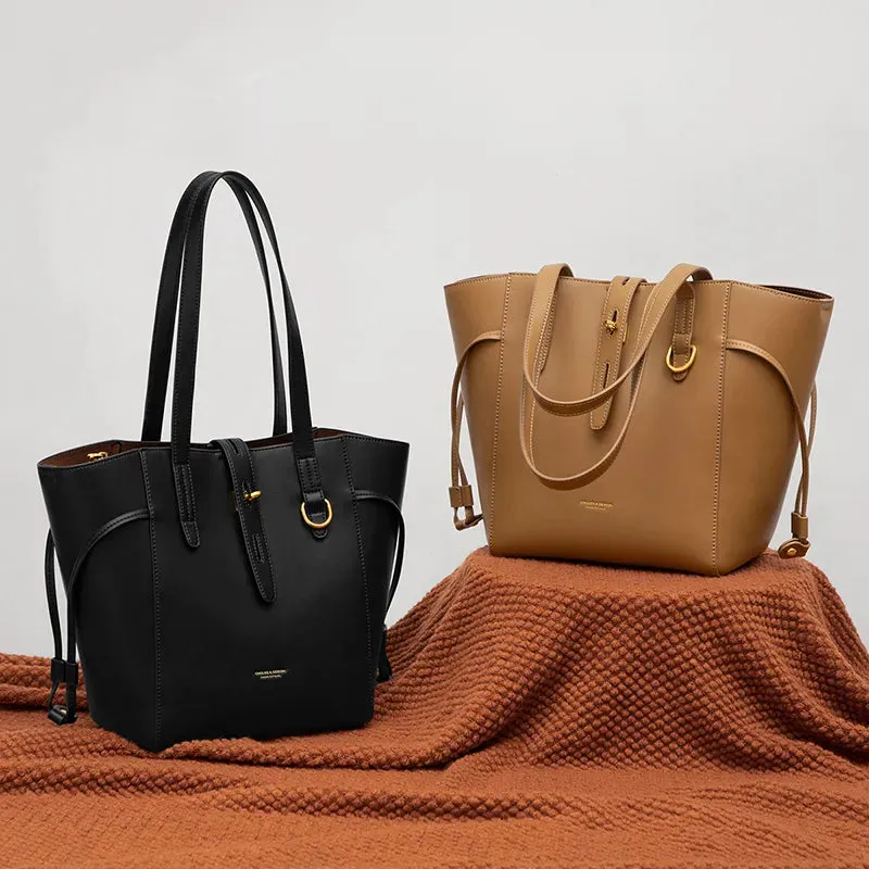 Niamh Elegant Trapezoid Belted Bucket Totes