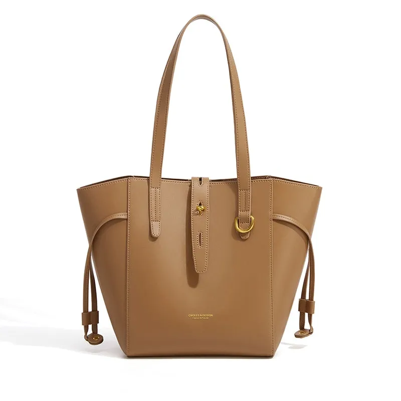 Niamh Elegant Trapezoid Belted Bucket Totes