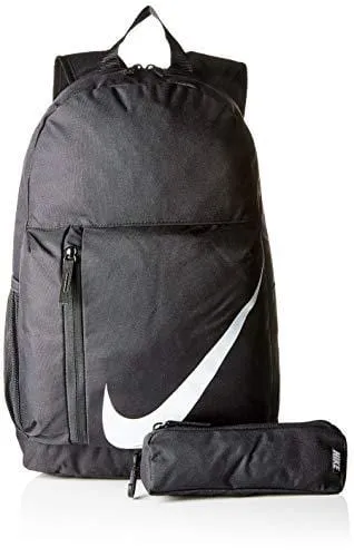 Nike Kids' Elemental Backpack, Kids' Backpack with Comfort and Secure Storage, Black/Black/White