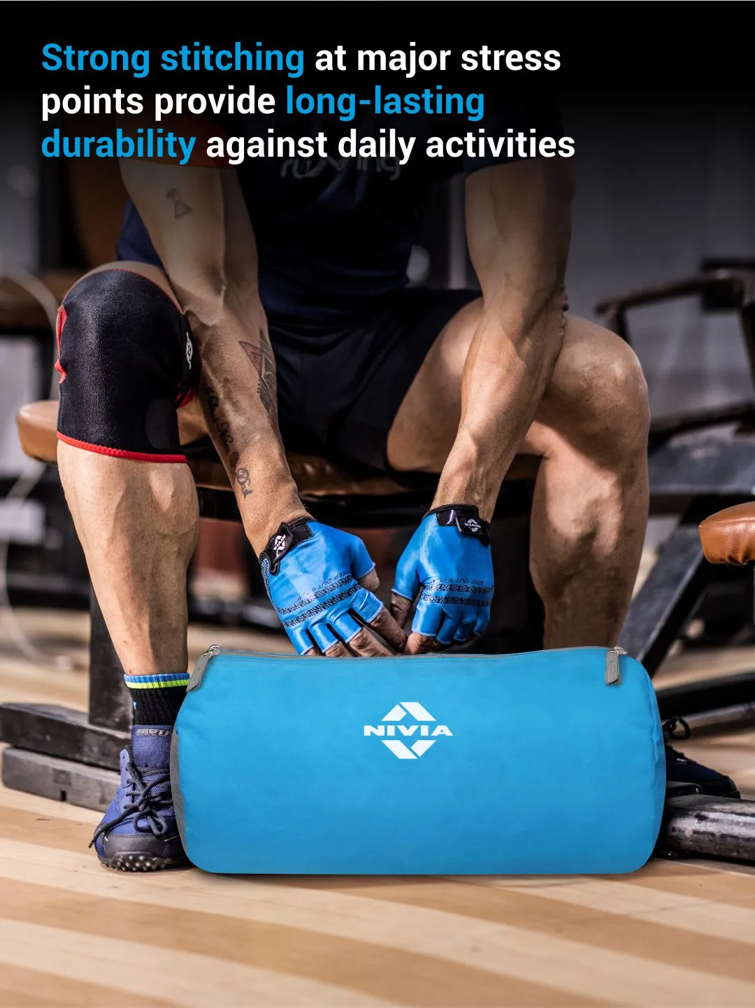 NIVIA Basic 11.5L Duffle Bag (Blue/Grey)