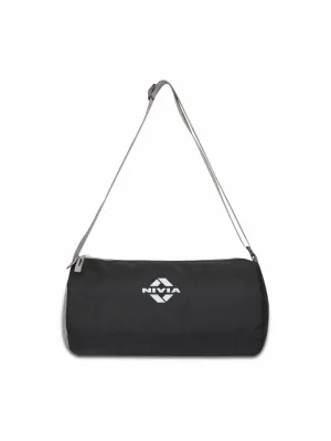 NIVIA Basic Duffle Polyester Gym Bag (Black)