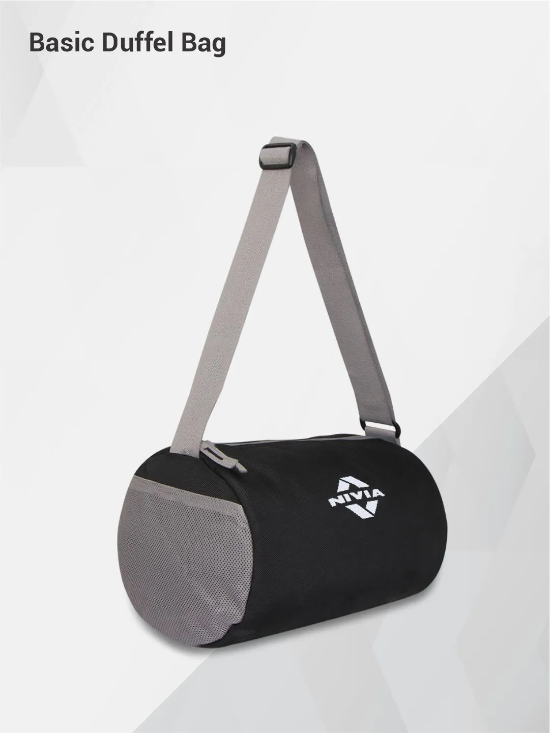 NIVIA Basic Duffle Polyester Gym Bag (Black)
