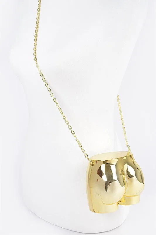 Novelty Butt Shape Convertible Metallic Clutch Crossbody Swing Shoulder Bag