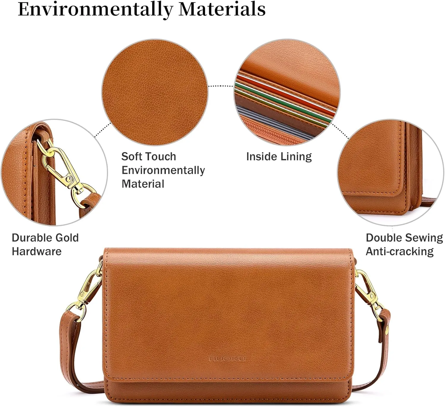 nuoku Small Crossbody Bags for Women, Small Crossbody Purse with Card Slots, Cell Phone Purse for Women with Phone Pocket