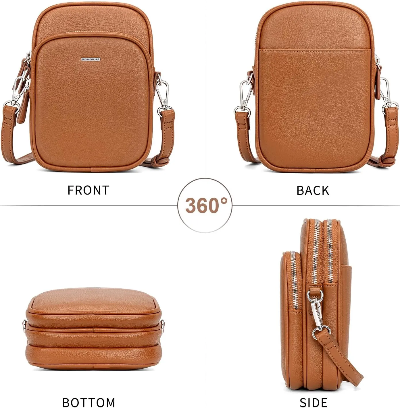nuoku Small Crossbody Purse for Women, Vegan Leather Crossbody Bags for Women Small Size with Card Slots