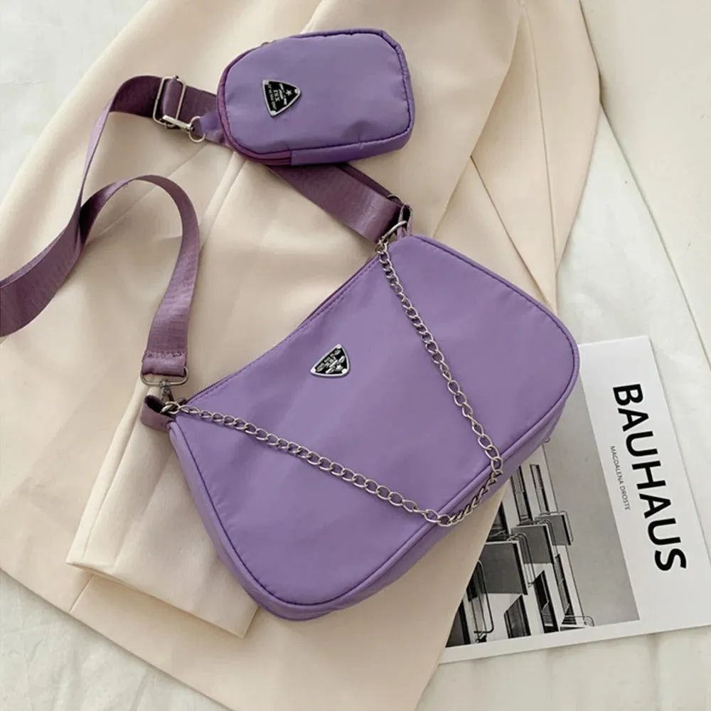 Nylon Crossbody Bag For Women Fashion Portable Casual Underarm Bag Students Cross Body Bag-mw