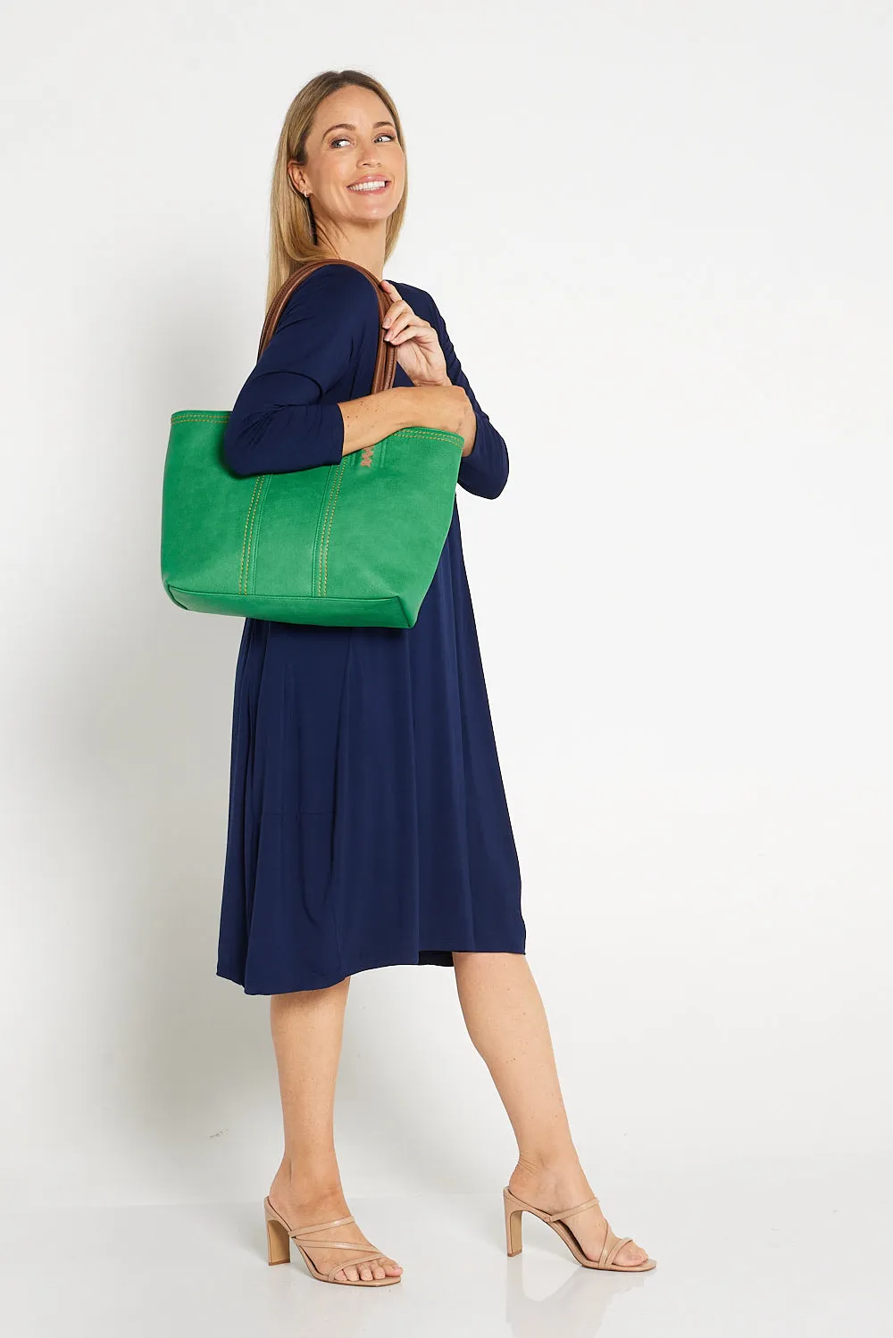 Odina Tote Bag & Clutch - Green