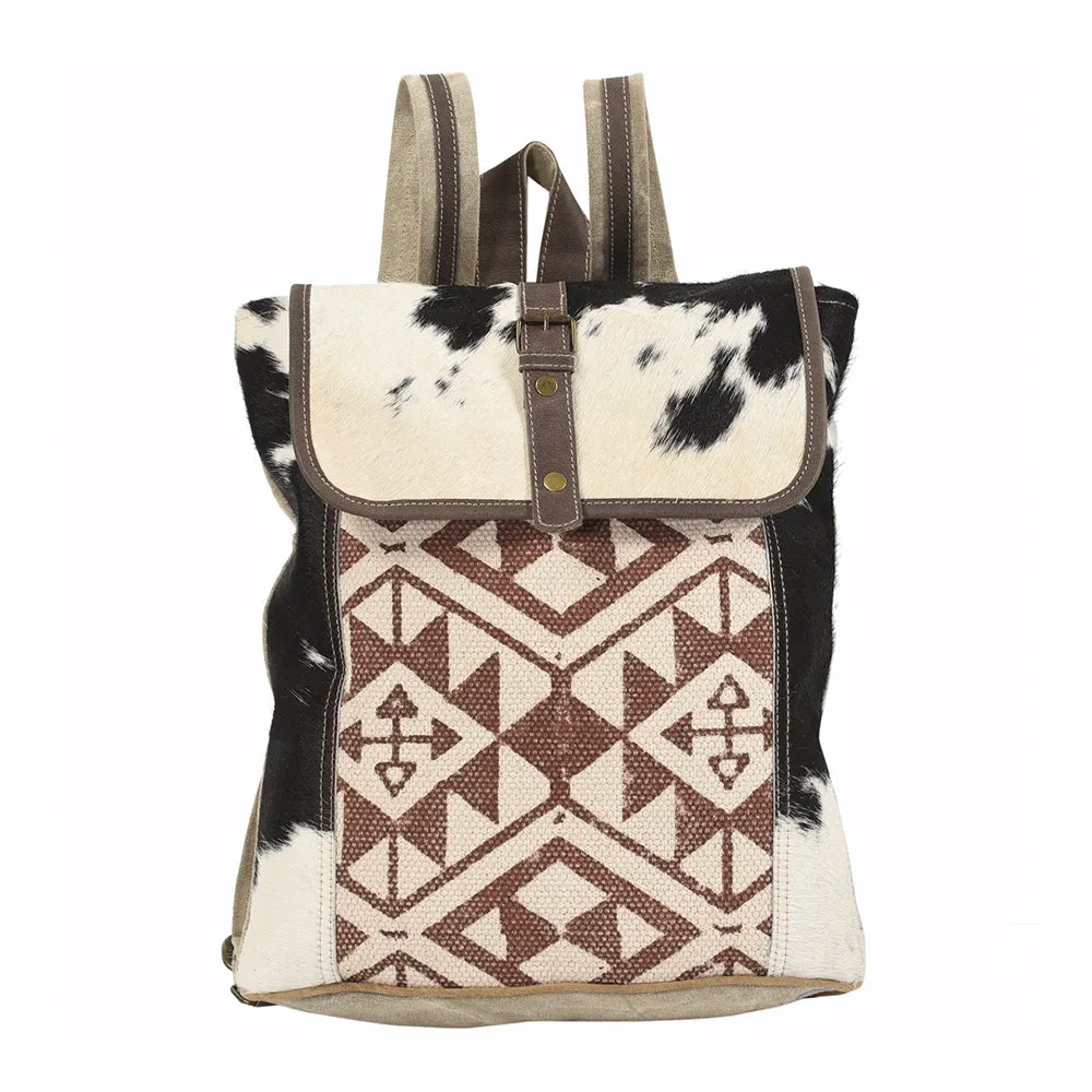 OHLAY KB107 Backpack Upcycled Canvas Hair-On Genuine Leather women bag western handbag purse