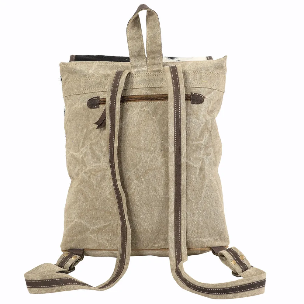 OHLAY KB107 Backpack Upcycled Canvas Hair-On Genuine Leather women bag western handbag purse