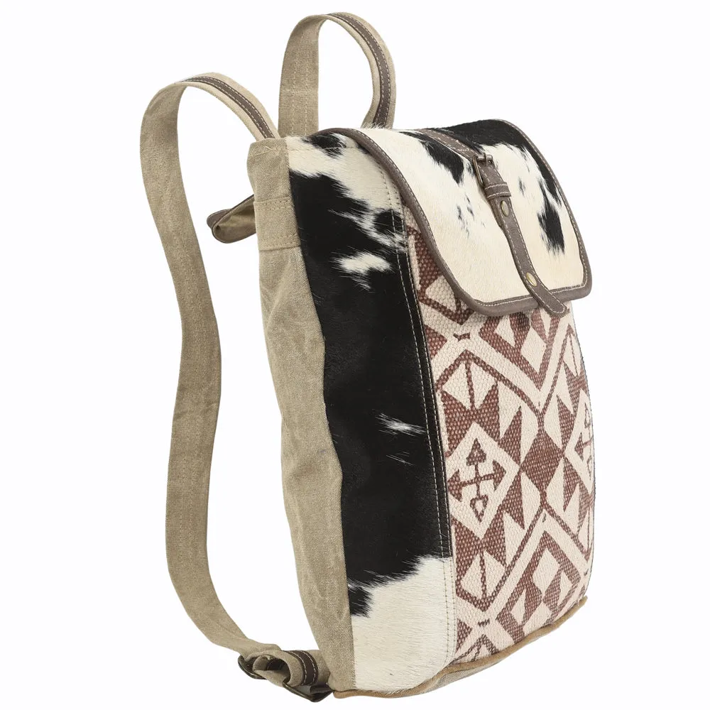 OHLAY KB107 Backpack Upcycled Canvas Hair-On Genuine Leather women bag western handbag purse