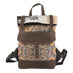 OHLAY KB166 Backpack Upcycled Canvas Hair-On Genuine Leather women bag western handbag purse