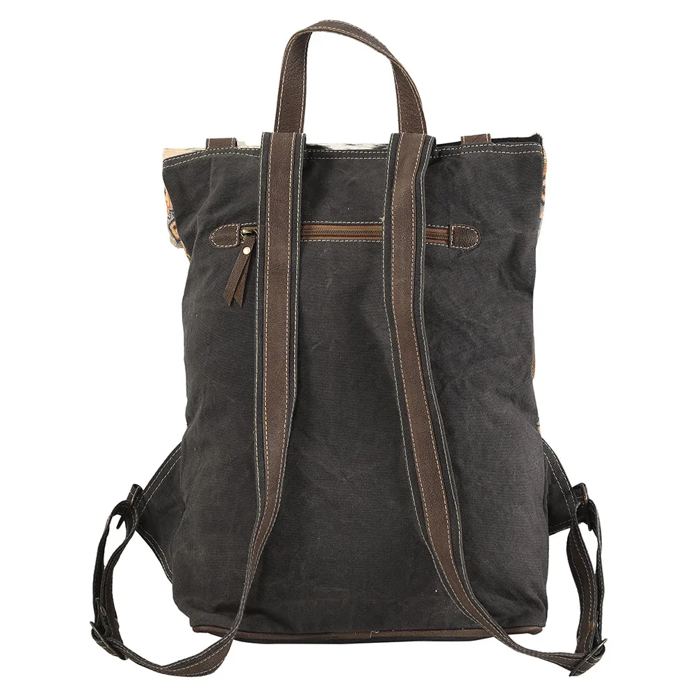 OHLAY KB166 Backpack Upcycled Canvas Hair-On Genuine Leather women bag western handbag purse