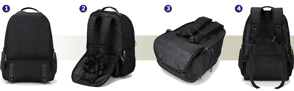 OIWAS travel bag with wheels | 15.6 inch laptop bag | 55x40x20 hand luggage backpack |backpack trolley simple hand luggage for business travel and vacation
