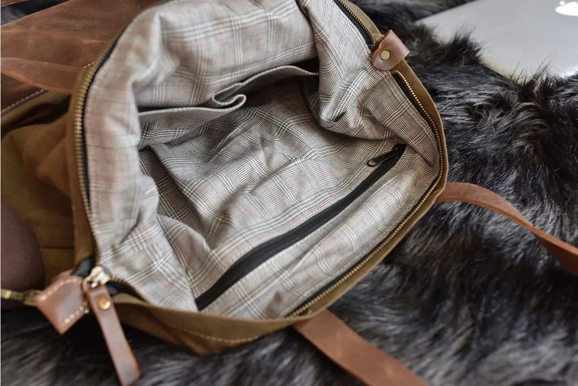 Olive Boyfriend Tote Canvas Bag