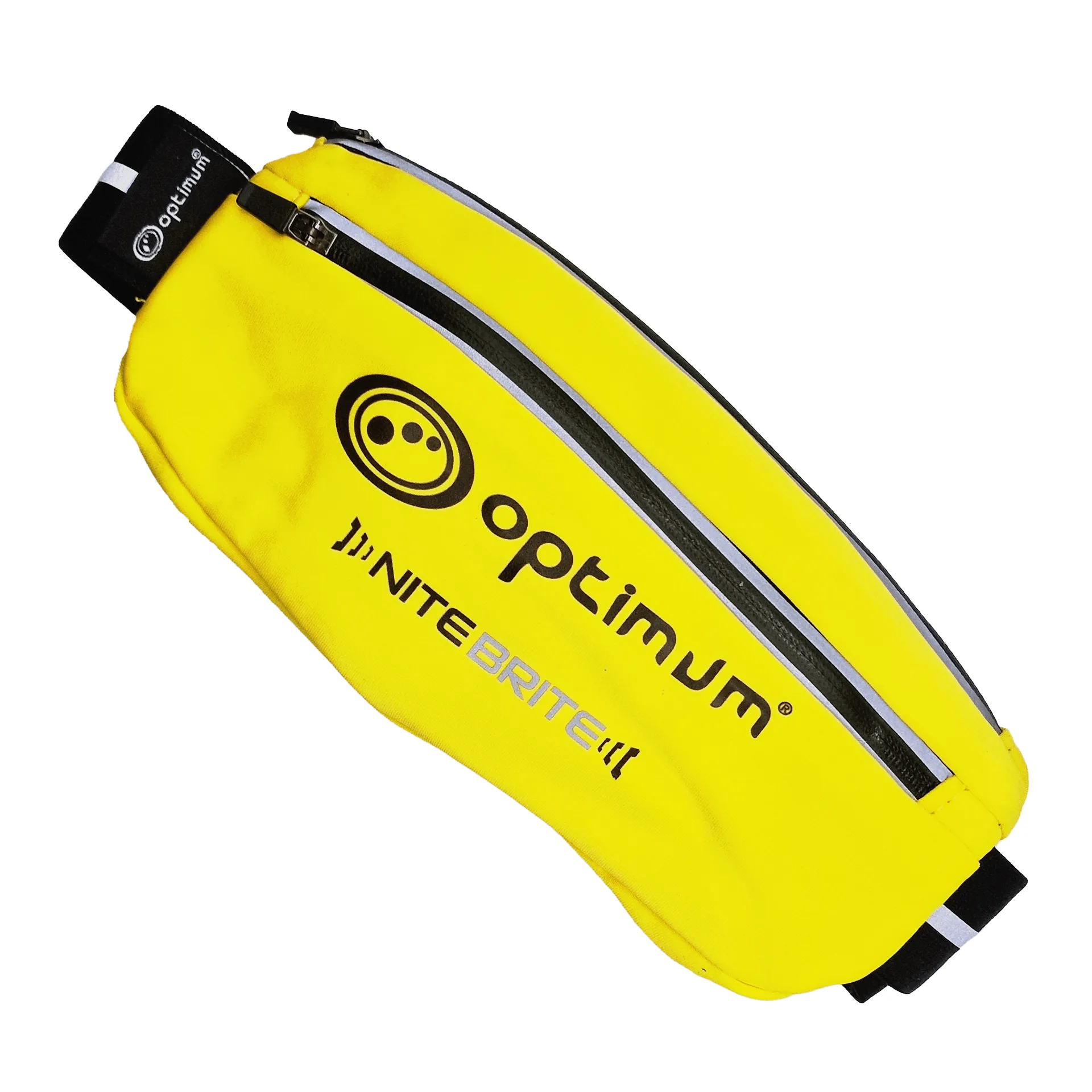 Optimum Ultra Slim Hi-Viz Running Belt Waist Pack, Lightweight Fanny Pack, Water Resistant Runner Waist Bag