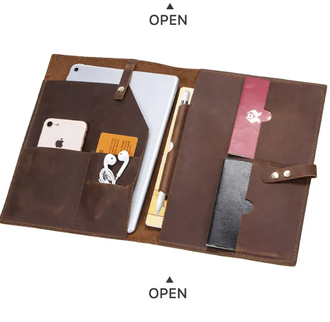 Organizer Folders, Leather cover ,Business Briefcase,Men's Leather Portfolio,Personalized Anniversary Gift for Him/ CF2002