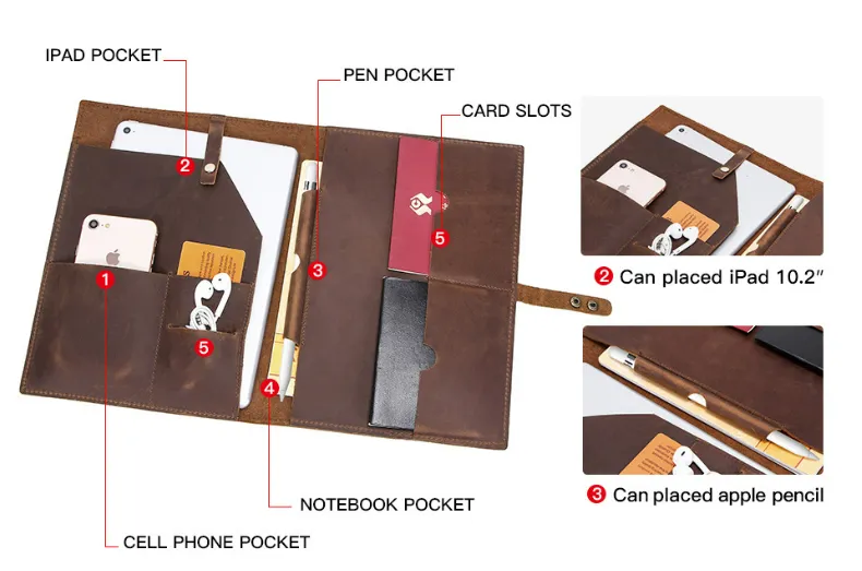 Organizer Folders, Leather cover ,Business Briefcase,Men's Leather Portfolio,Personalized Anniversary Gift for Him/ CF2002