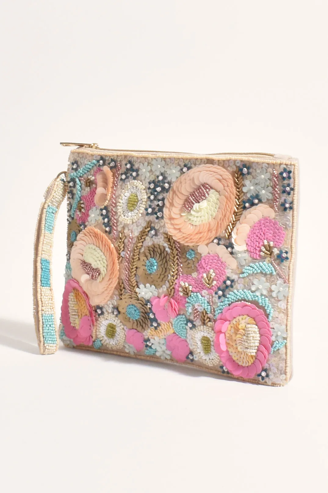 PASTEL PERFECTION SEQUIN CLUTCH (NUDE/MULTI)