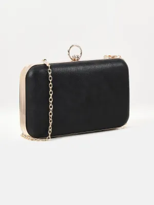 Patterned Shimmer Box Clutch