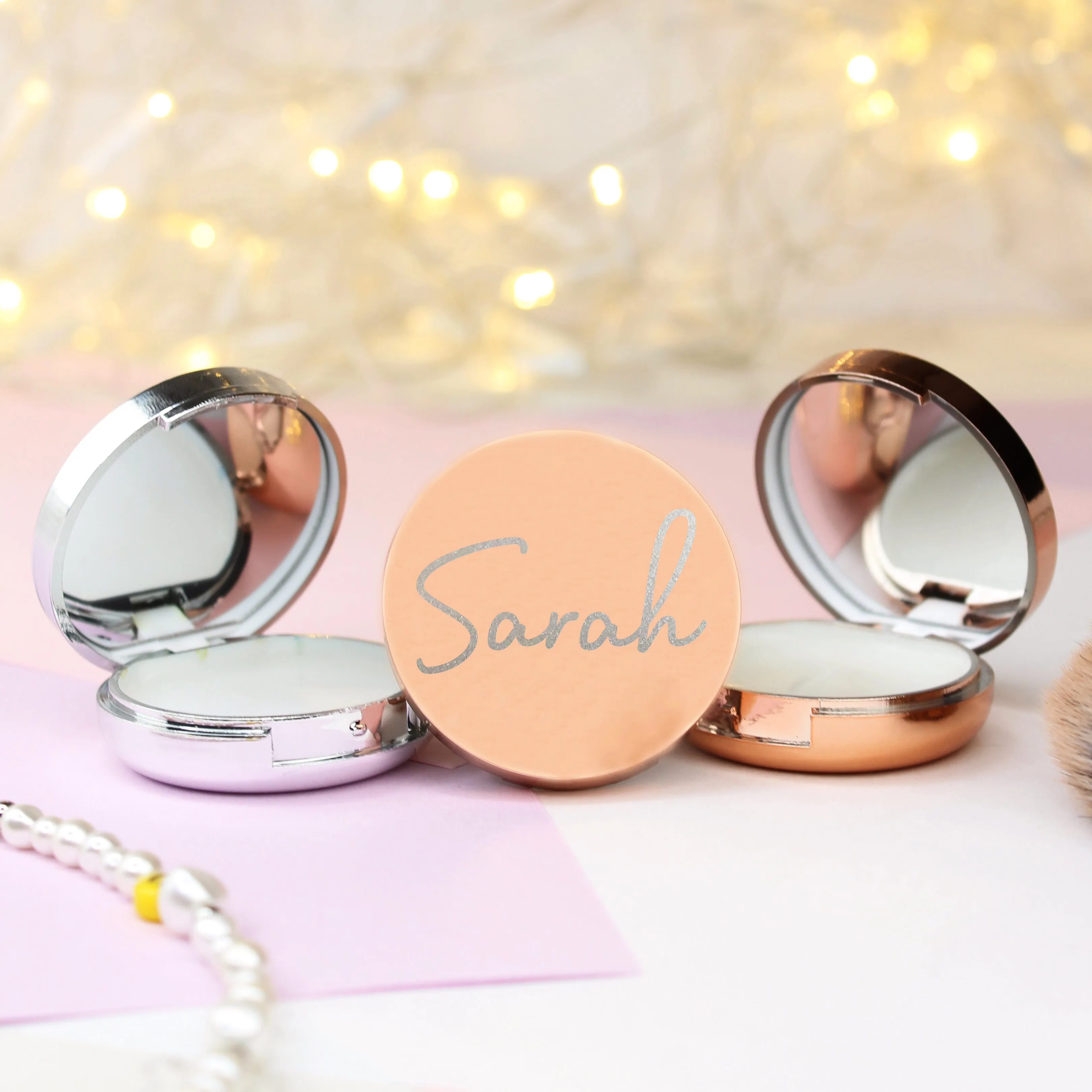 Personalised Vanilla Scented Lip Balm with Mirror - Any Name