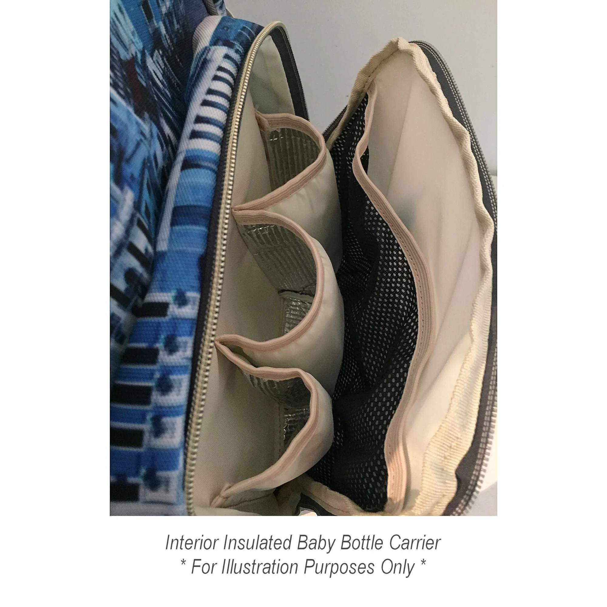 Personalize Optional - Designer Diaper Bags - African American Baby Girl Natural Curls And Electric Blue Bow - Waterproof Multi-Function Backpack
