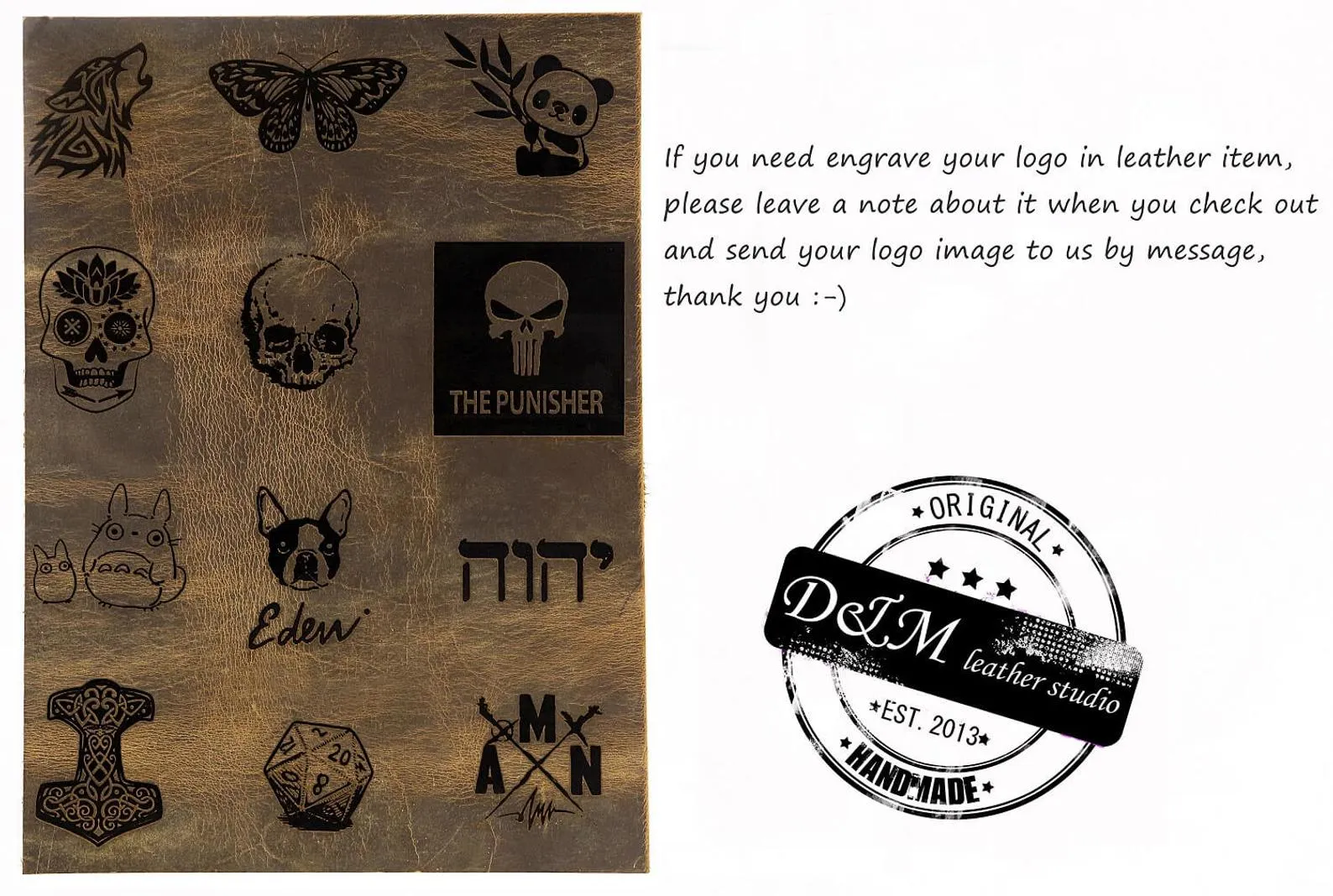 Personalized Hand stitched leather slim small laptop bag