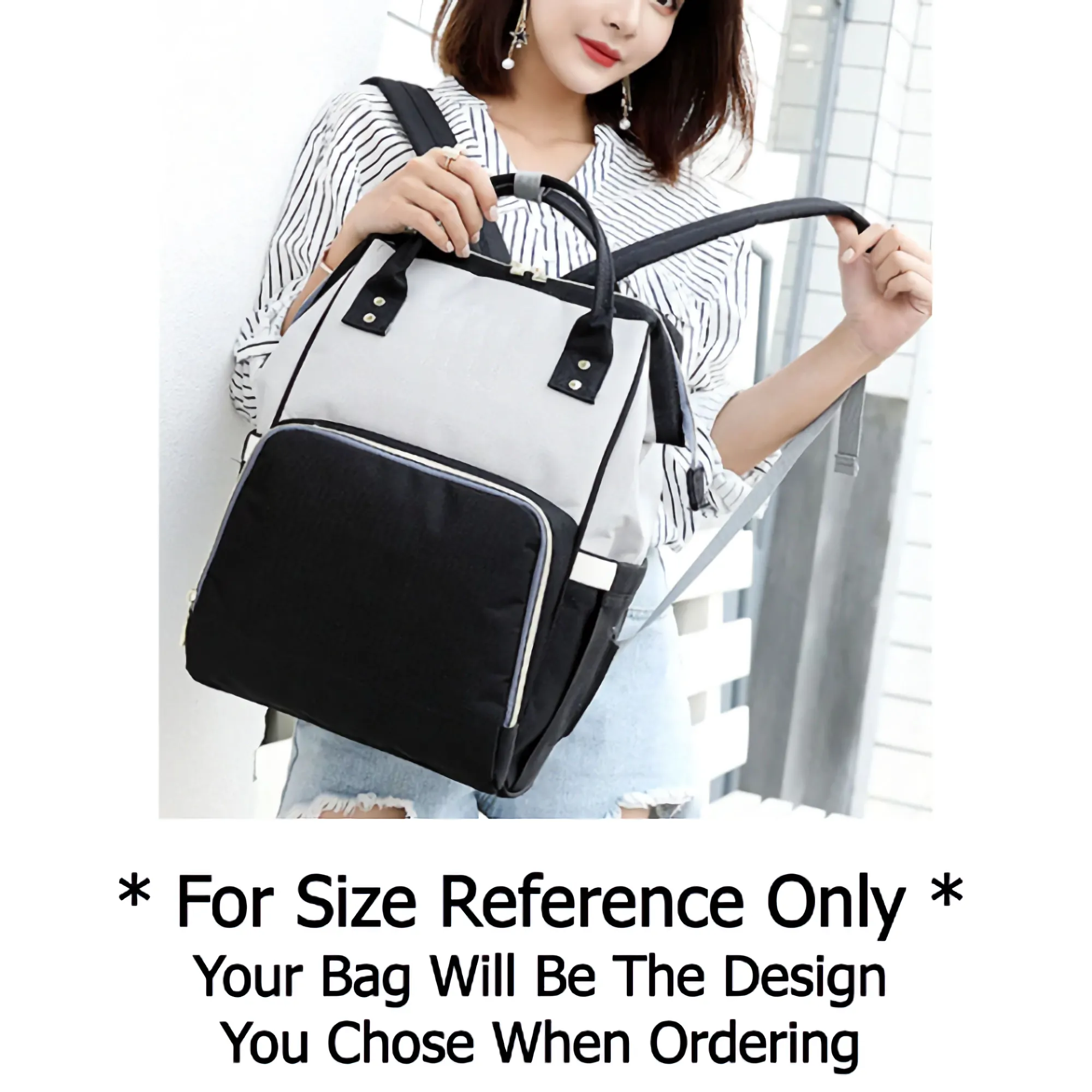 Personalized Patchwork Nautical Style with Label and Name Multi-Function Backpack