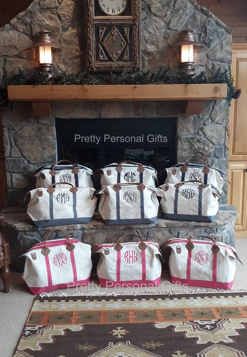 Personalized Weekender Duffel Bag with Matching Cosmetic Bag