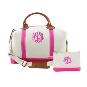 Personalized Weekender Duffel Bag with Matching Cosmetic Bag