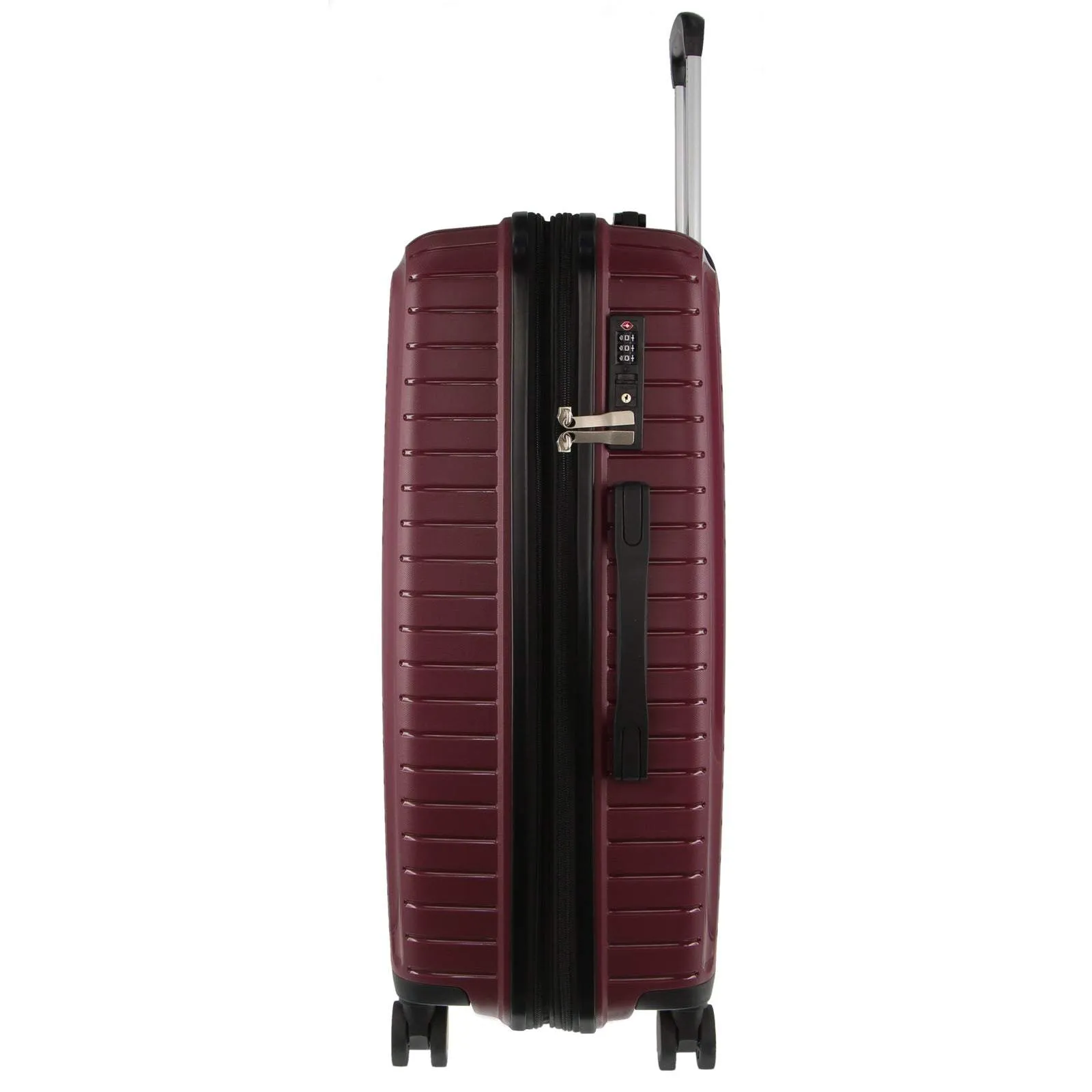 Pierre Cardin Medium Hard-Shell Suitcase Travel Luggage Bag - Burgundy 65m