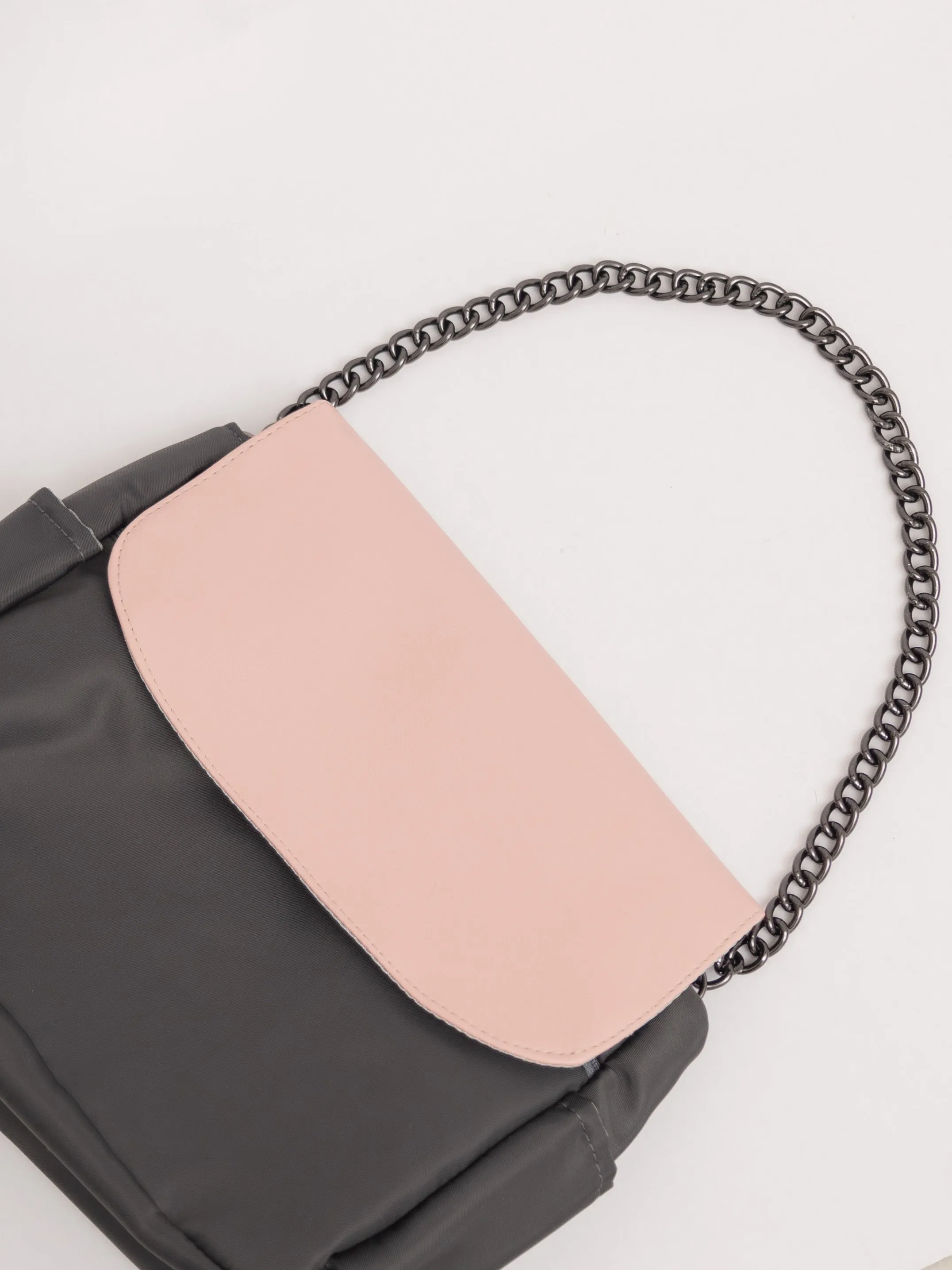 Pink Grey Multi-Carry Crossbody Bag